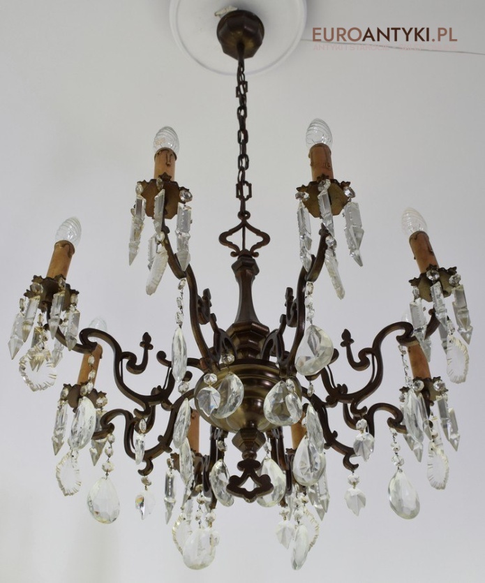 brązowy żyrandol z kryształami brązowy żyrandol z kryształami